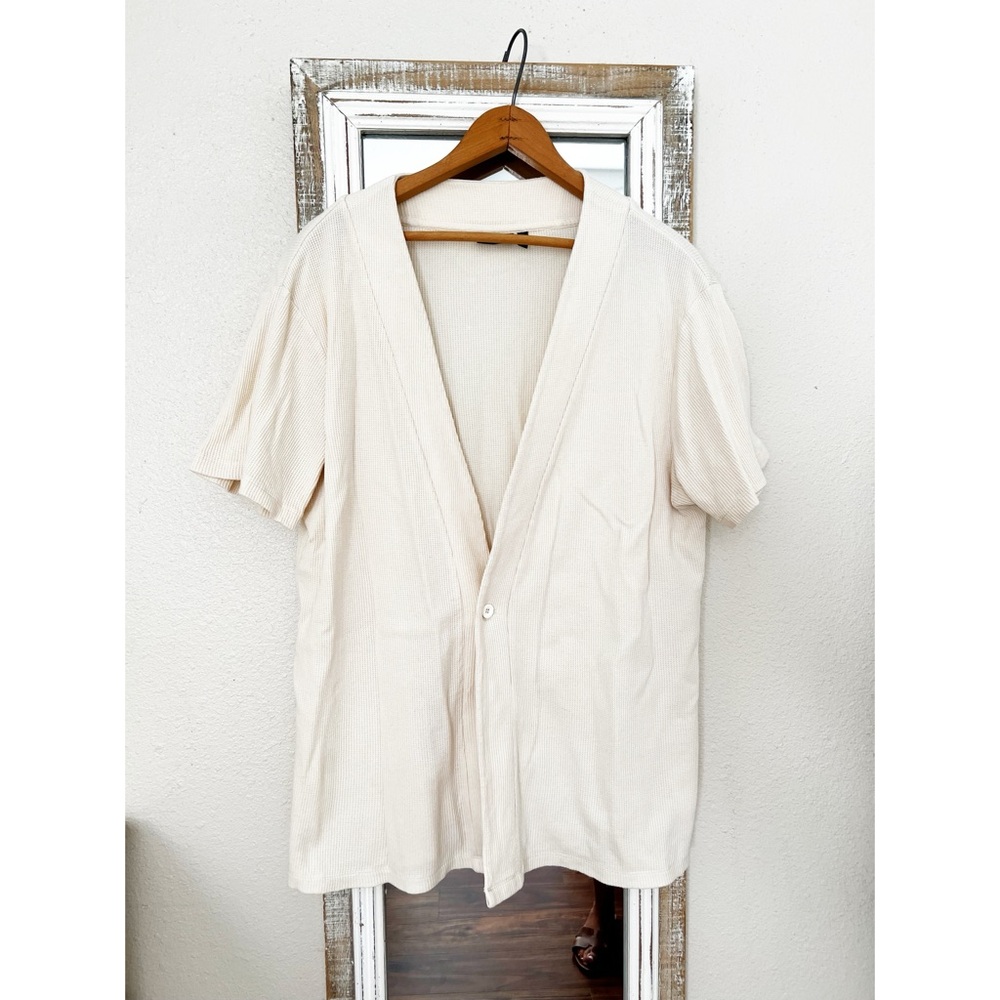 ASOS Cream Puff Sleeve Cardigan